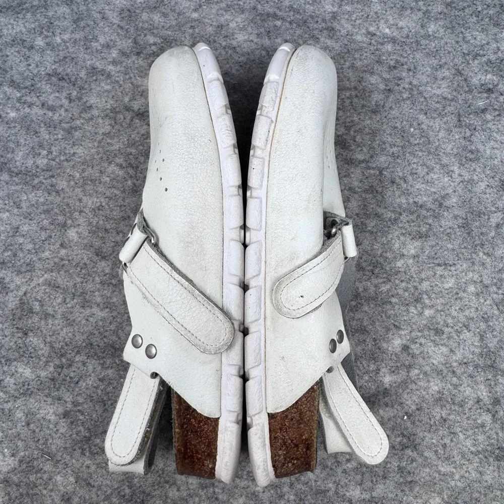 Birkenstock ALPRO White Leather Clogs Shoes Womens Size 38 / 7 Perforated Sling - Picture 6 of 11